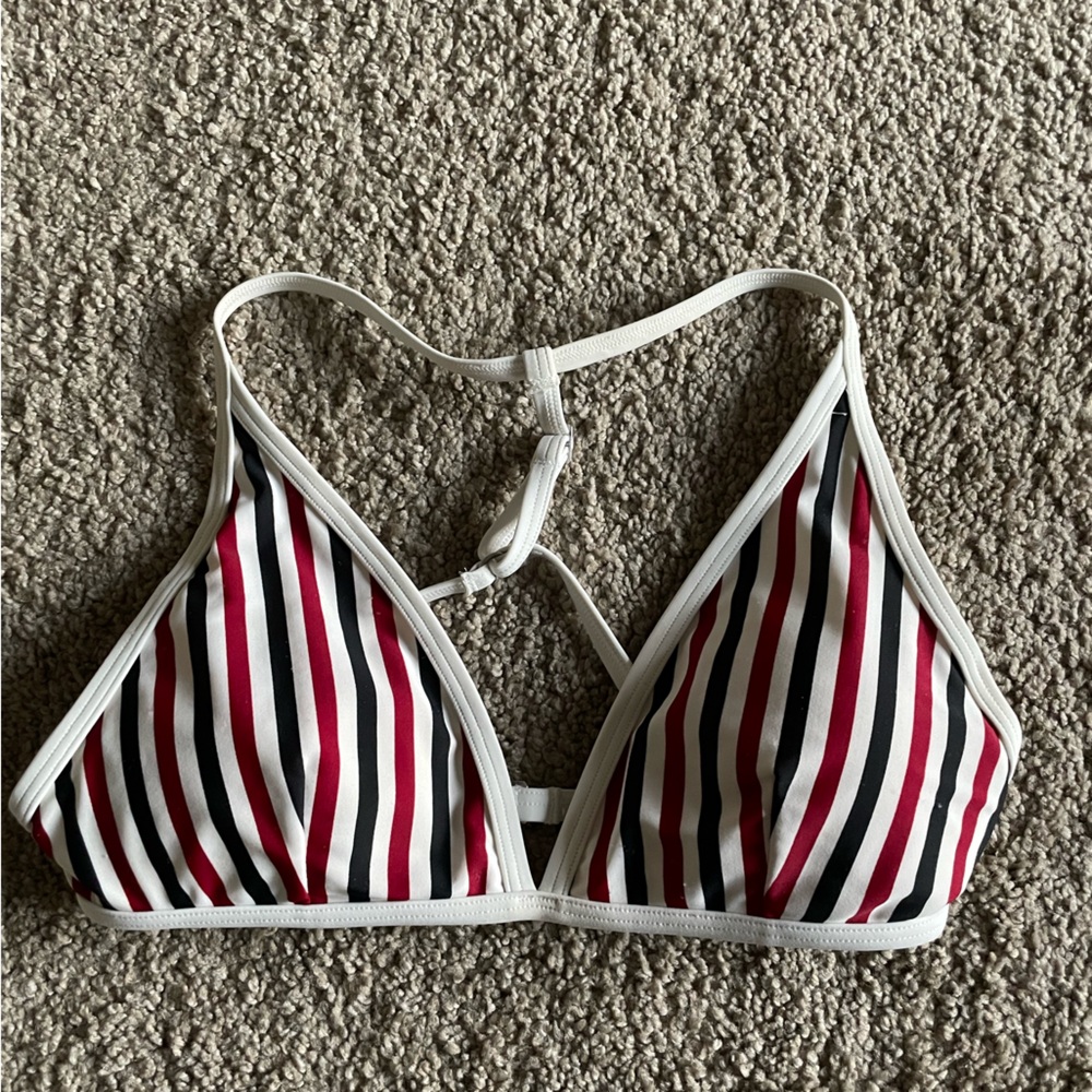 Hollister Red White & Blue Striped Bikini Top